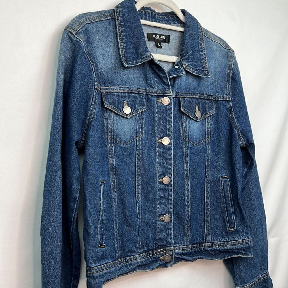 C’est Toi Black Label Blue denim jean jacket cotton size large EUC - Picture 2 of 14